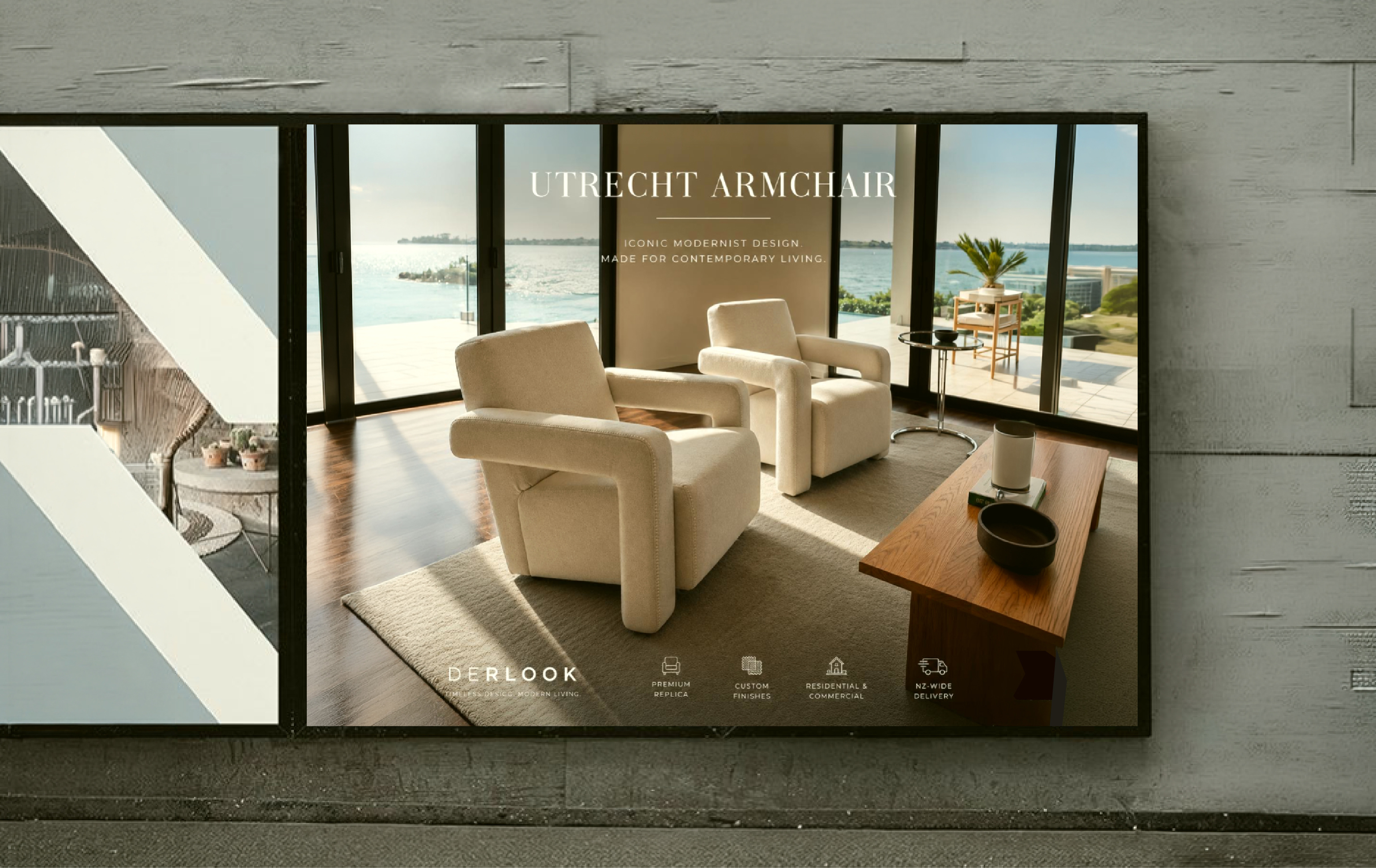 DERLOOK Utrecht Armchair billboard advertisement