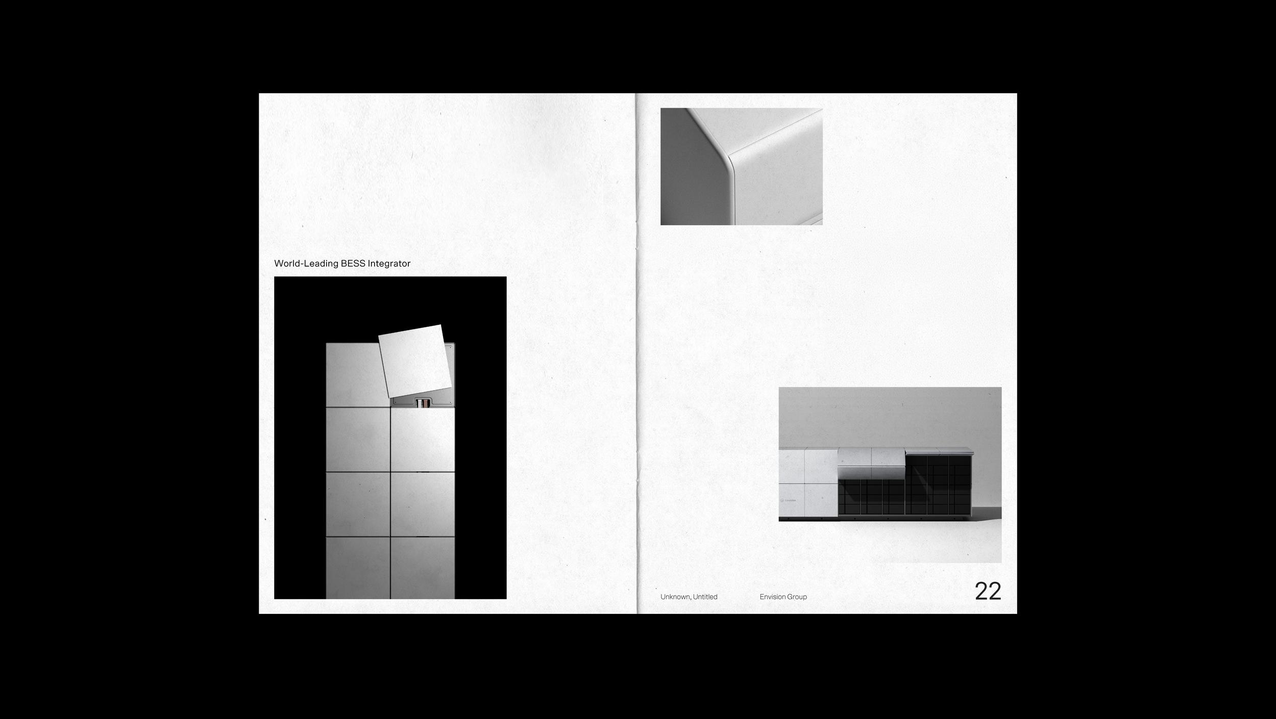Envision Booklet spread with sustainability statistics