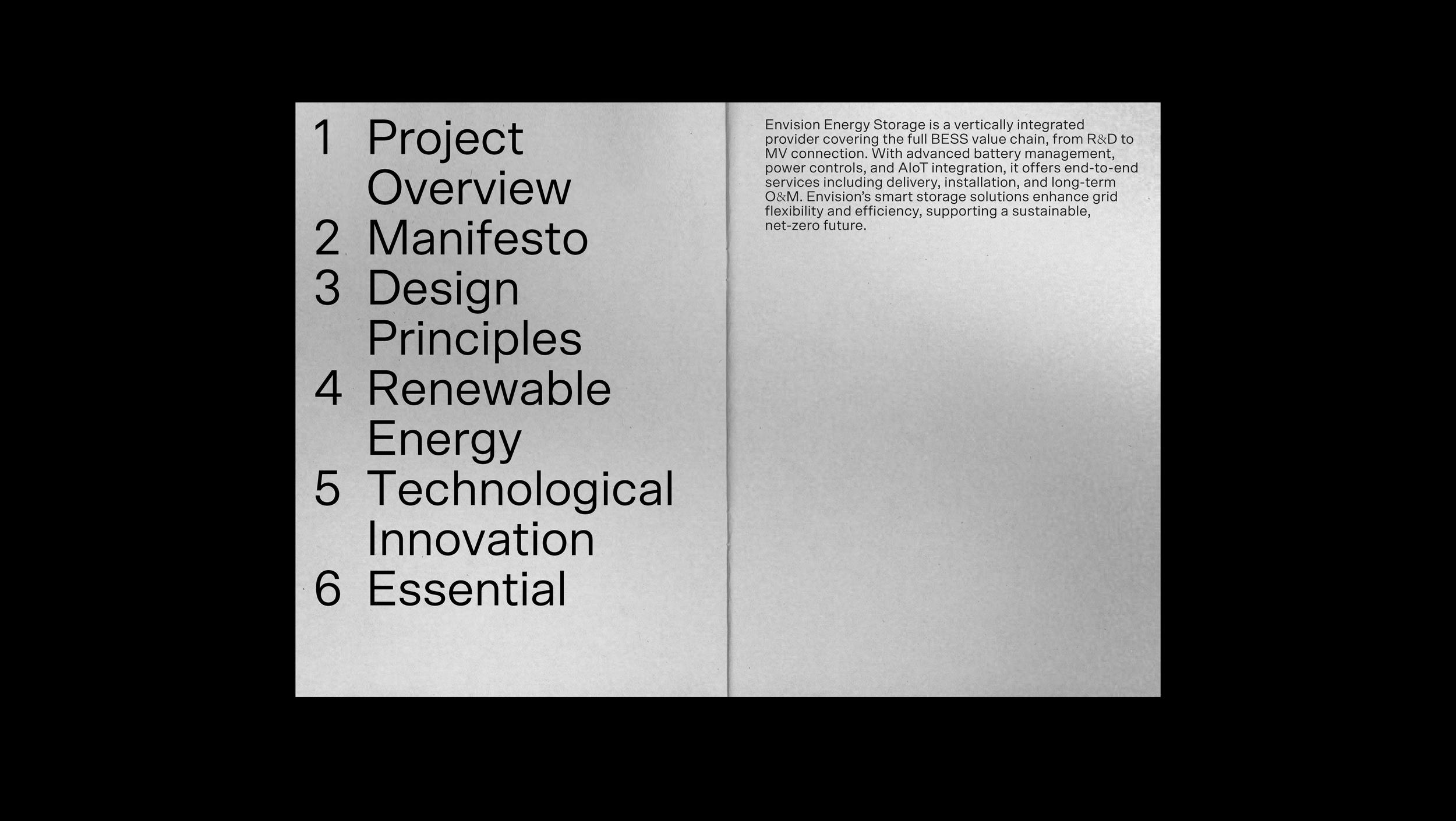 Envision Booklet table of contents spread