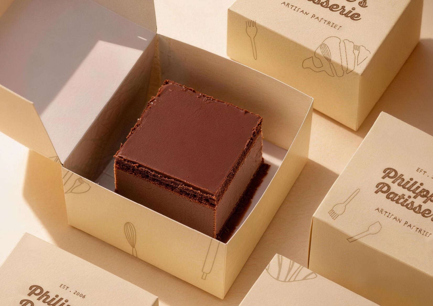 Philippe's Patisserie cake packaging box