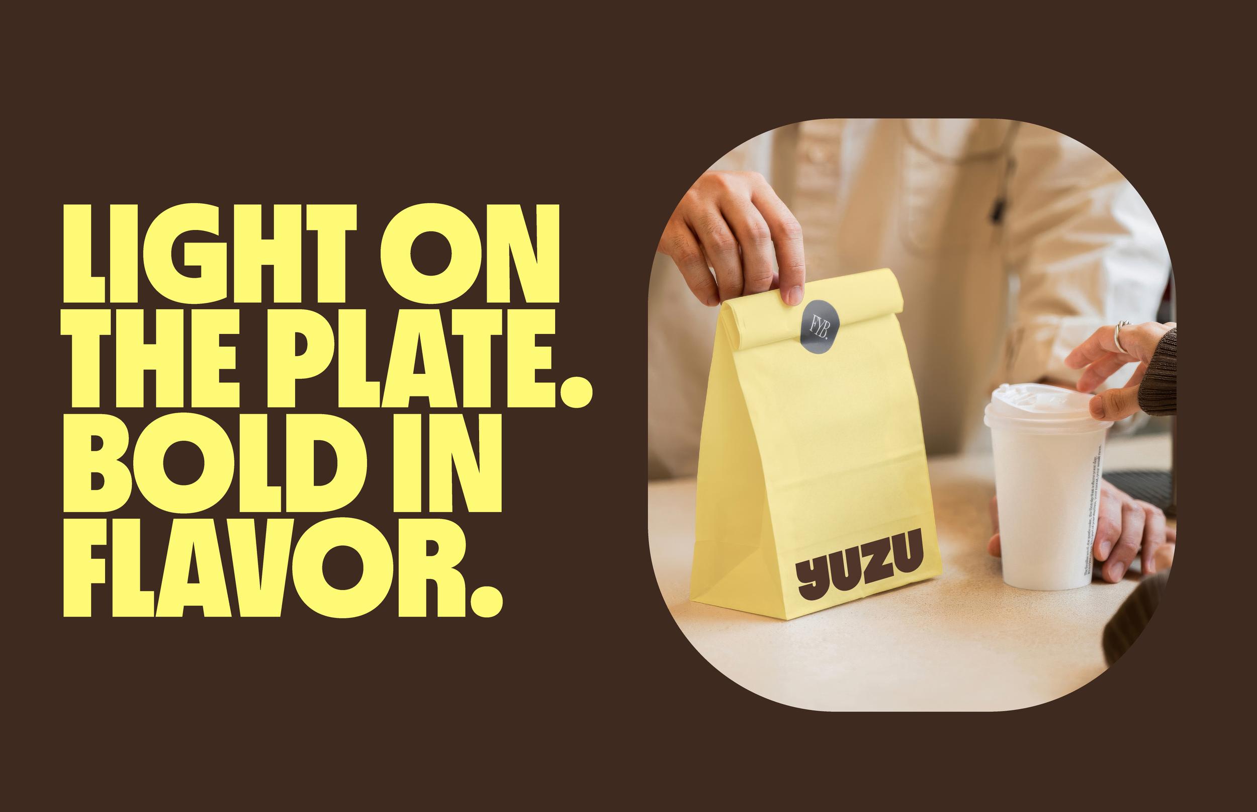 Yuzu Cafe takeaway paper bag and coffee cup