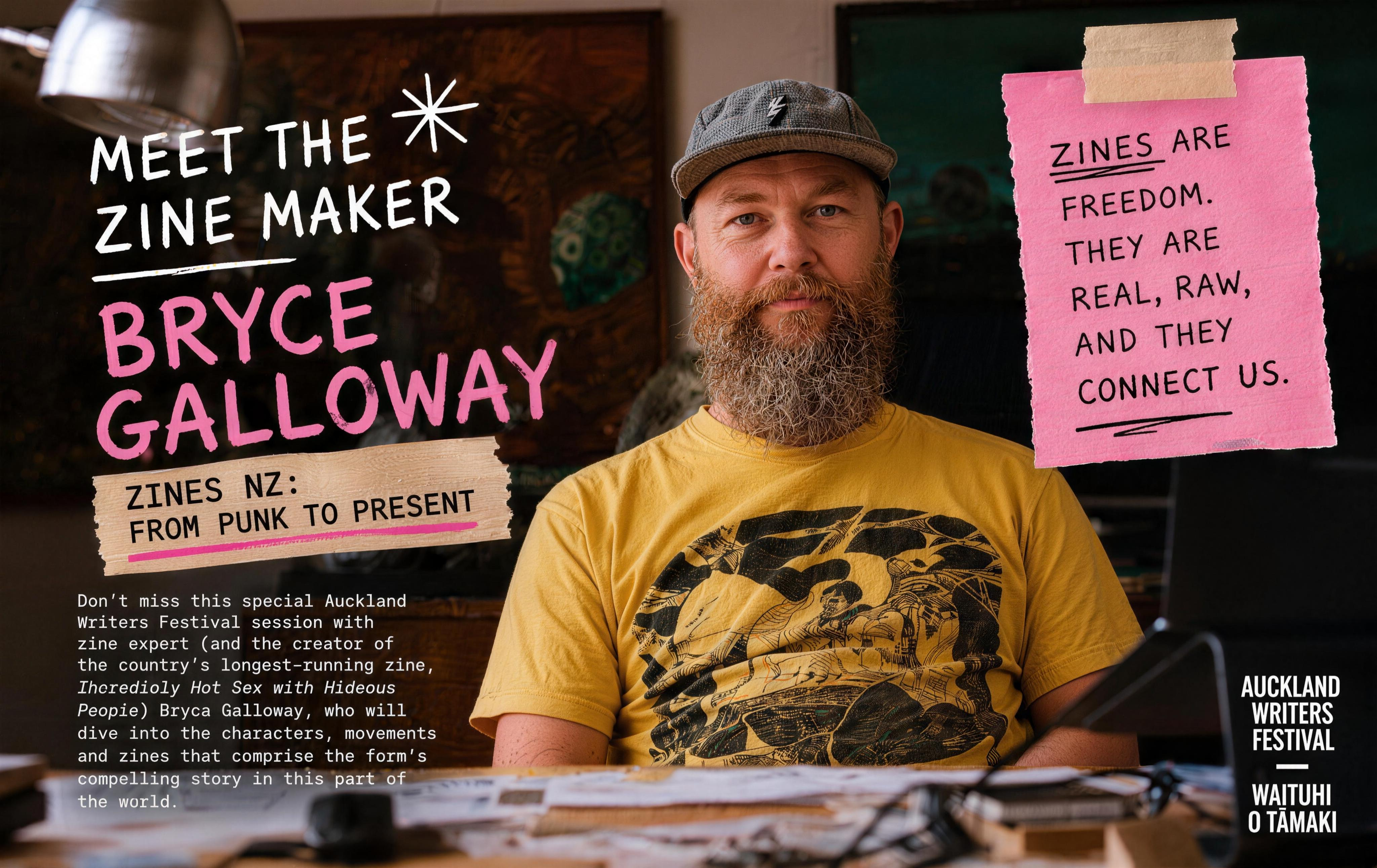 Meet the Zine Maker: Bryce Galloway event poster